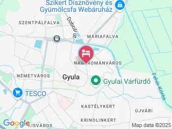 Rózsa Apartman Gyula a térképen