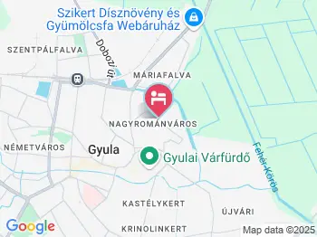 Sissy Apartman Gyula a térképen