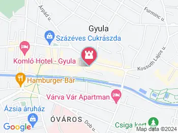 Tájvízház Gyula a térképen