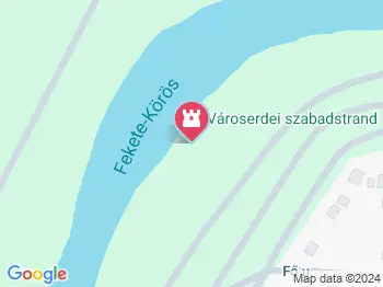 Városerdei szabadstrand Gyula a térképen