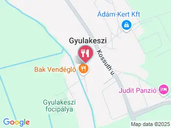 BAK Vendéglő Gyulakeszi a térképen