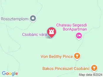 Csobánc vára Gyulakeszi a térképen