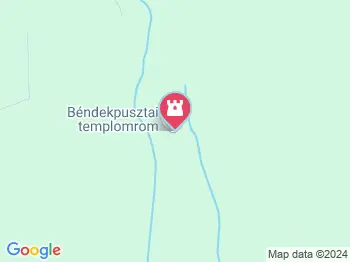 Béndekpusztai templomrom Hács a térképen