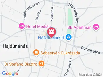 1956-os emlékmű Hajdúnánás a térképen