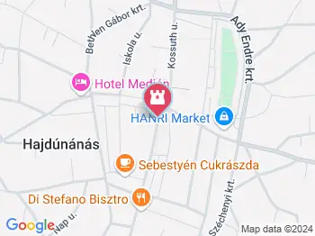 Bocskai István szobra Hajdúnánás a térképen