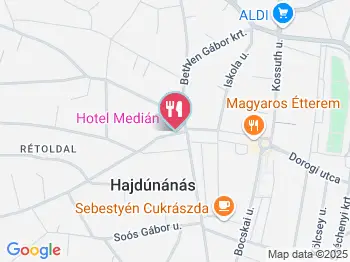 Hotel Medián étterme Hajdúnánás a térképen