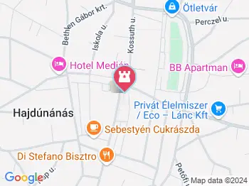 Kossuth-szobor Hajdúnánás a térképen