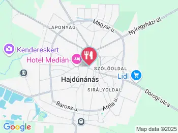 Magyaros Étterem Hajdúnánás a térképen