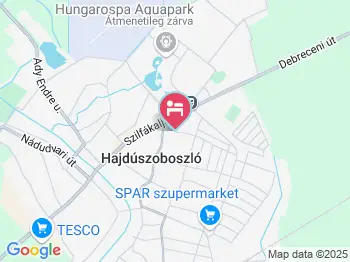 Rózsa Apartmanház Hajdúszoboszló a térképen