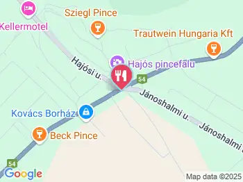 Umenhoffer pince Hajós a térképen