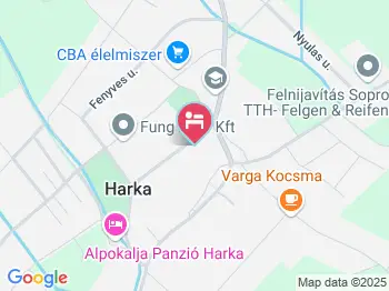 Zóna Apartman Harka a térképen