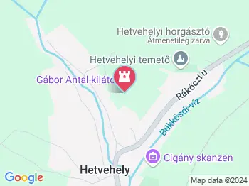 Gábor Antal-kilátó Hetvehely a térképen