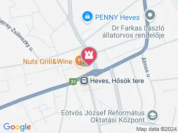 II. világháború áldozatainak emlékműve Heves a térképen