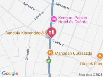 Bandula Vendéglő Hódmezővásárhely a térképen