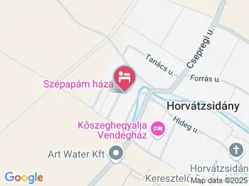 Szépapám háza Horvátzsidány a térképen