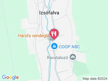 Hársfa Vendéglő Izsófalva a térképen