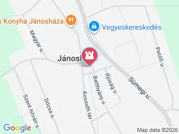 Aradi vértanúk szobrai Jánosháza a térképen