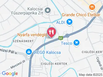 Nyárfa Vendéglő Kalocsa a térképen