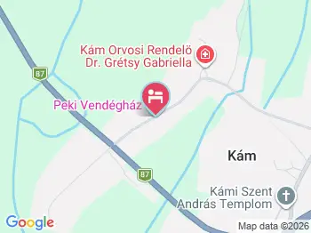 Peki Vendégház Kám a térképen