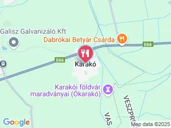 Dabrókai Betyár Csárda Karakó a térképen