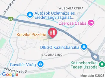 Korzika Pizzéria Kazincbarcika a térképen