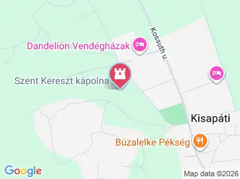 Szent Kereszt kápolna Kisapáti a térképen