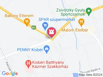 Lovas szobor Kisbér a térképen