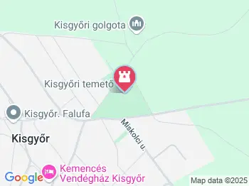 Temető Kisgyőr a térképen