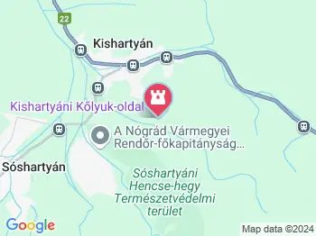 Kőlyuk barlang Kishartyán a térképen