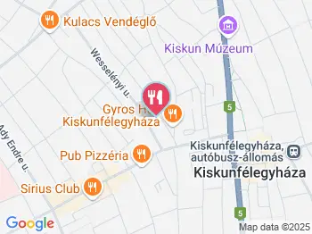 Rózsakert Vendéglő Kiskunfélegyháza a térképen