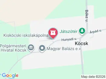 Kisköcski iskolakápolna Köcsk a térképen