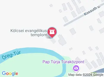 Evangélikus templom Kölcse a térképen