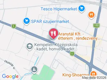 Aranytál étterem Komárom a térképen