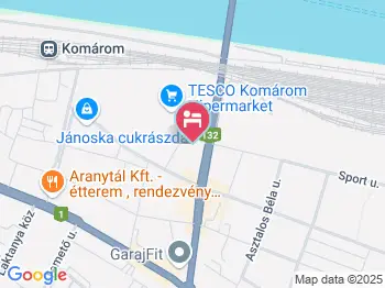 Vasmacska Panzió Komárom a térképen