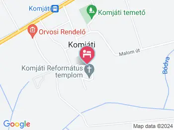 Diókert Vendégház Komjáti a térképen