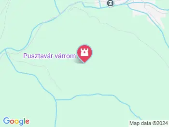 Pusztavár romja Komlóska a térképen