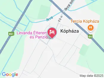 Levanda Panzió Kópháza a térképen