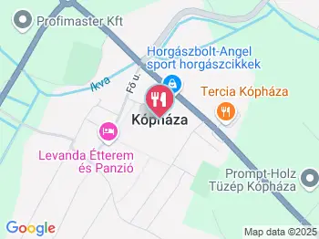 Lila Tehén Étterem Kópháza a térképen