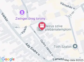 Jézus szíve templom Kőszeg a térképen