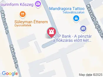 Oroszlános kút Kőszeg a térképen