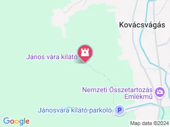 János vára kilátó Kovácsvágás a térképen
