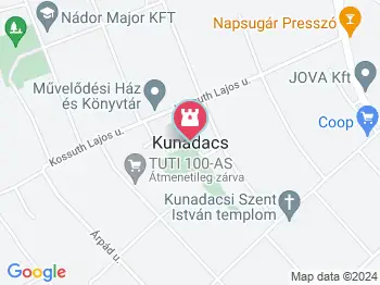 Kunbaba Kunadacs a térképen