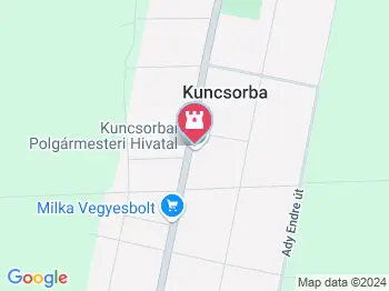 Kopjafa Kuncsorba a térképen