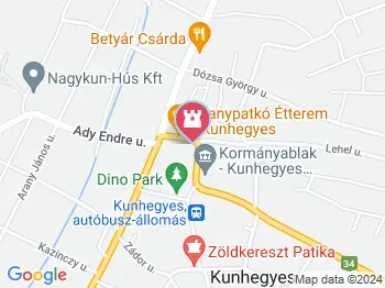 Kálvin János mellszobor Kunhegyes a térképen