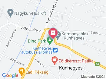 Kun lovas-szobor Kunhegyes a térképen