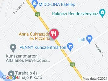 Anna Cukrászda & Pizzéria Kunszentmárton a térképen