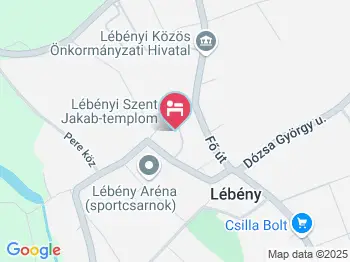 Szent Jakab Zarándokház Lébény a térképen