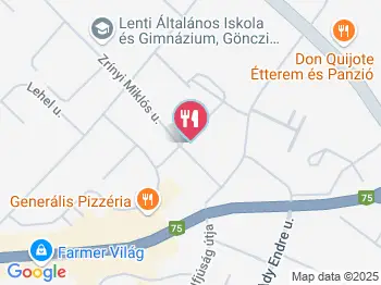 Dallas Étterem, Pizzéria Lenti a térképen