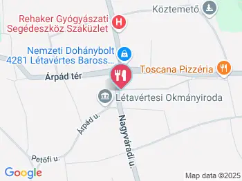 Árpád téri Fagyizó Létavértes a térképen