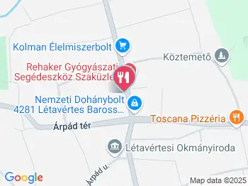 Baross utcai Fagyizó Létavértes a térképen